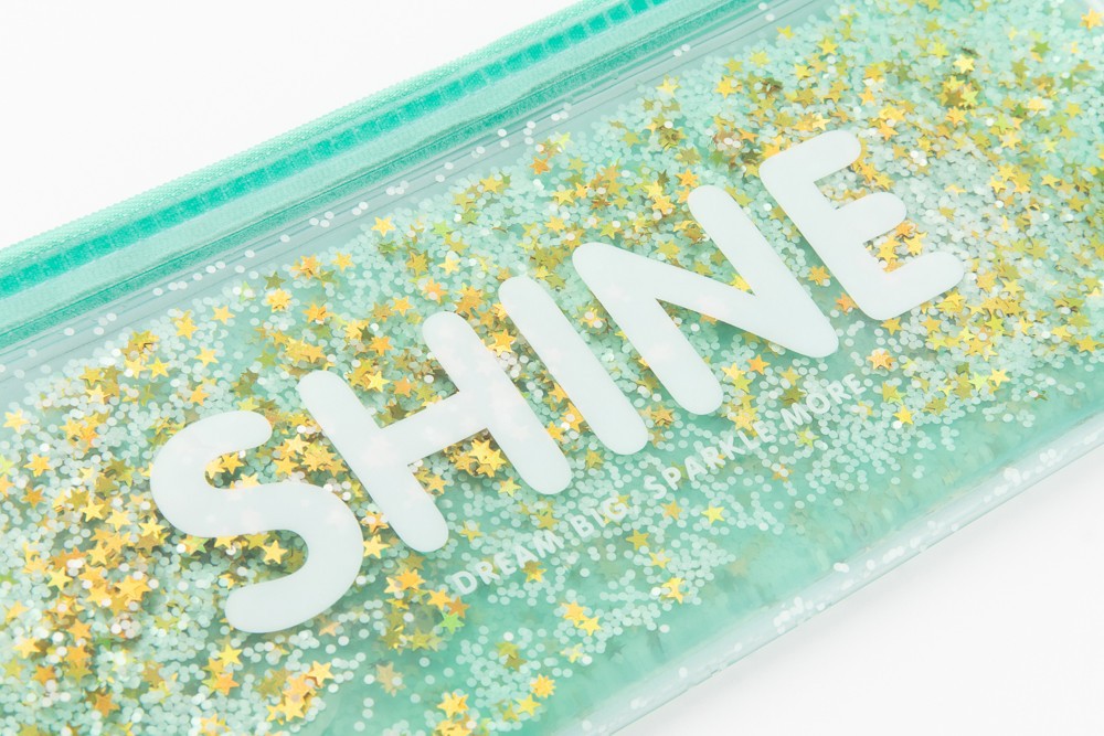 Túi Đựng Bút ARTBOX Hàn Quốc Chất Lỏng Kim Tuyến Lấp Lánh Màu Bạc Hà