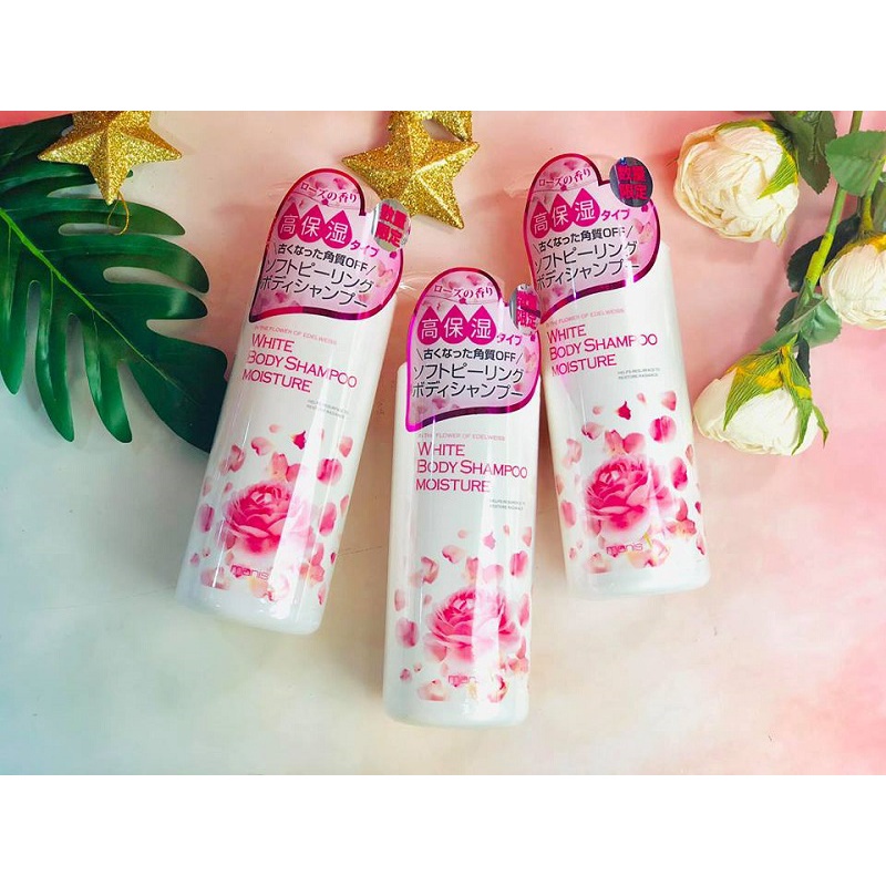 Sữa Tắm Trắng Da Dưỡng Ẩm Manis Hương Hoa Hồng Nhật Bản (Chai 450ml)