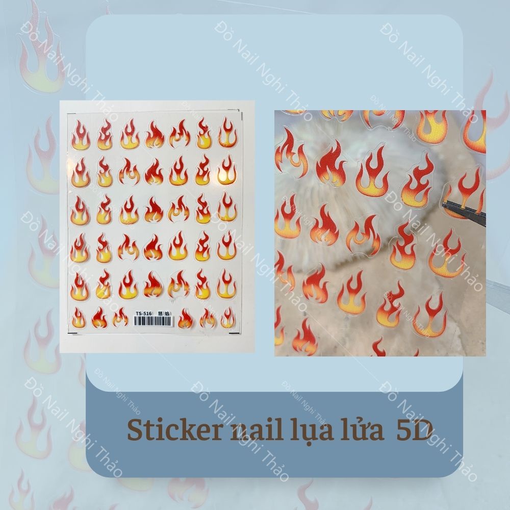 Sticker nail lụa lửa 5D