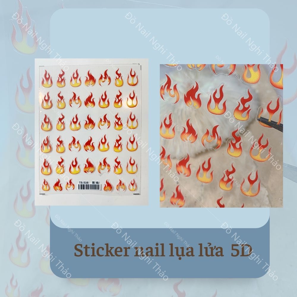 Sticker nail lụa lửa 5D