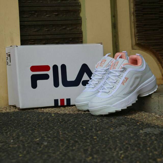 Giày Thể Thao Fila Disruptor Ii 2 Màu Trắng Hồng Cho Bé Gái