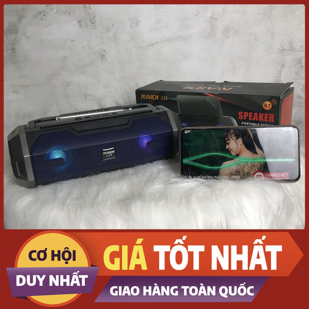 Loa Bluetooth Naidi L13,Âm Thanh Tốt,Có Ang-Ten Và Đèn Pin Siêu Sáng Rất Hữu Ích