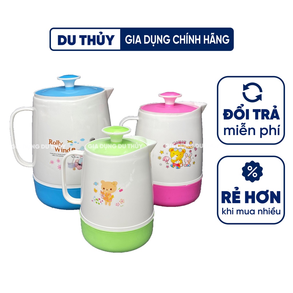 Ca giữ nhiệt dung tích 1000ml-1500ml-2000ml, ca đựng trà đá quán ăn nhựa PP chính phẩm của tổng kho gia dụng Du Thủy