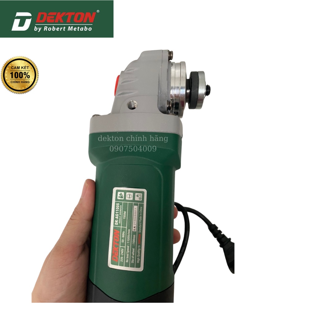 Máy mài cầm tay Dekton Dk-AG1100S có chỉnh tốc công tắc đẩy, công suất 1100W
