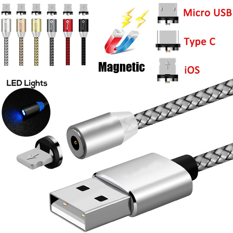 Dây Cáp Sạc Nhanh Usb Nam Châm 1m 360 Độ Cho Type C/Ios/Micro