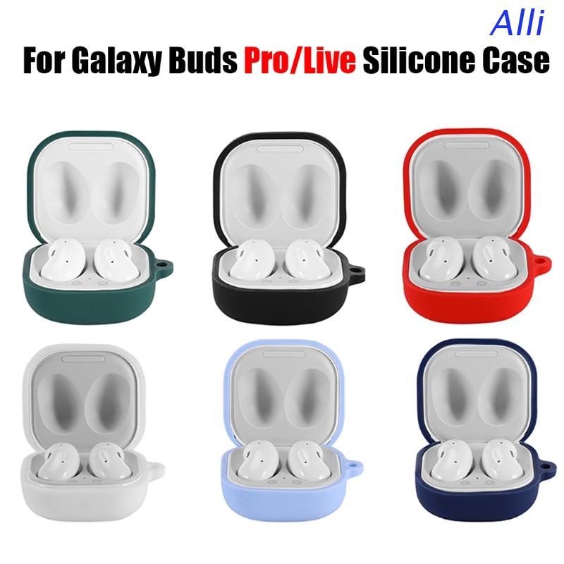 Vỏ bảo vệ hộp sạc tai nghe không dây S-AMSUNG Galaxy-Buds Pro/Live bằng silicon mềm chống rơi chống bụi có thể giặt được