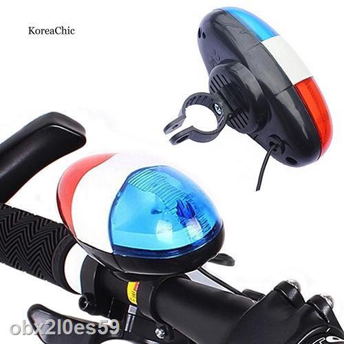 Hàng chính hãng Đèn LED cảnh sát 6 bóng gắn xe đạp 4 tiếng còi đa năng