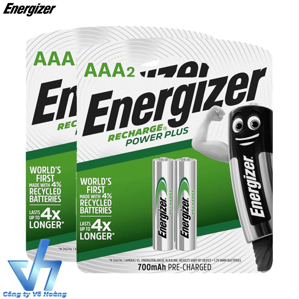 Bộ sạc Energizer Charger kèm 4 pin sạc AAA 700mAh, tự ngắt sạc, pin mới nguyên seal