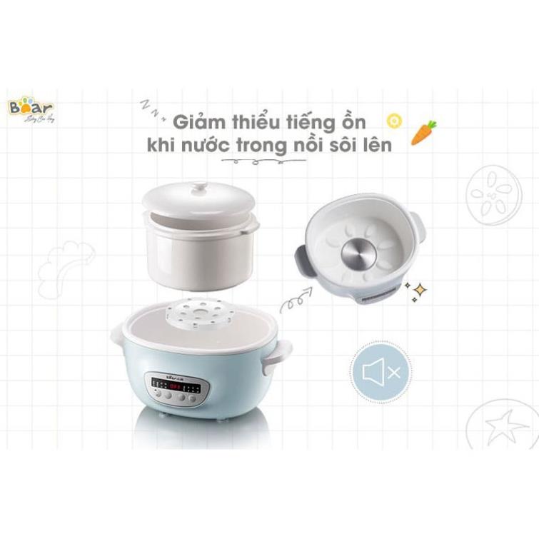 Nồi Nấu Cháo Chậm Cho Bé Bear 2,5L SU003_Bản Quốc Tế, Hầm Hấp Ninh Rau Củ Quả Chưng Yến Đa Năng, Bảo Hành 18 Tháng