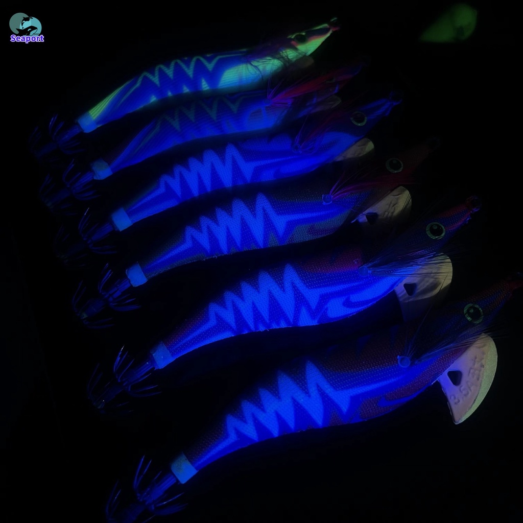 Mồi Câu Cá Giả Hình Mực Phát Sáng Bằng Gỗ