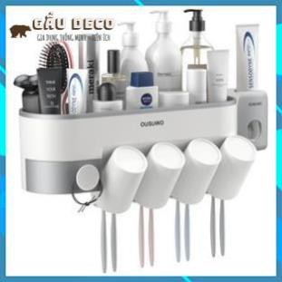 Kệ nhà tắm thông minh Ousuwo [FREESHIP] – Hàng chính hãng - Dán tường kèm cốc cao cấp