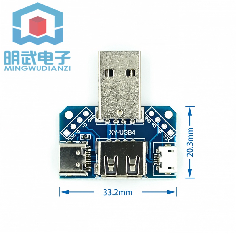 Bảng Mạch Chuyển Đổi Từ Đầu Cắm usb Sang Cổng Cắm microusb Sang Cổng Cắm type-c 4p 2.54mm