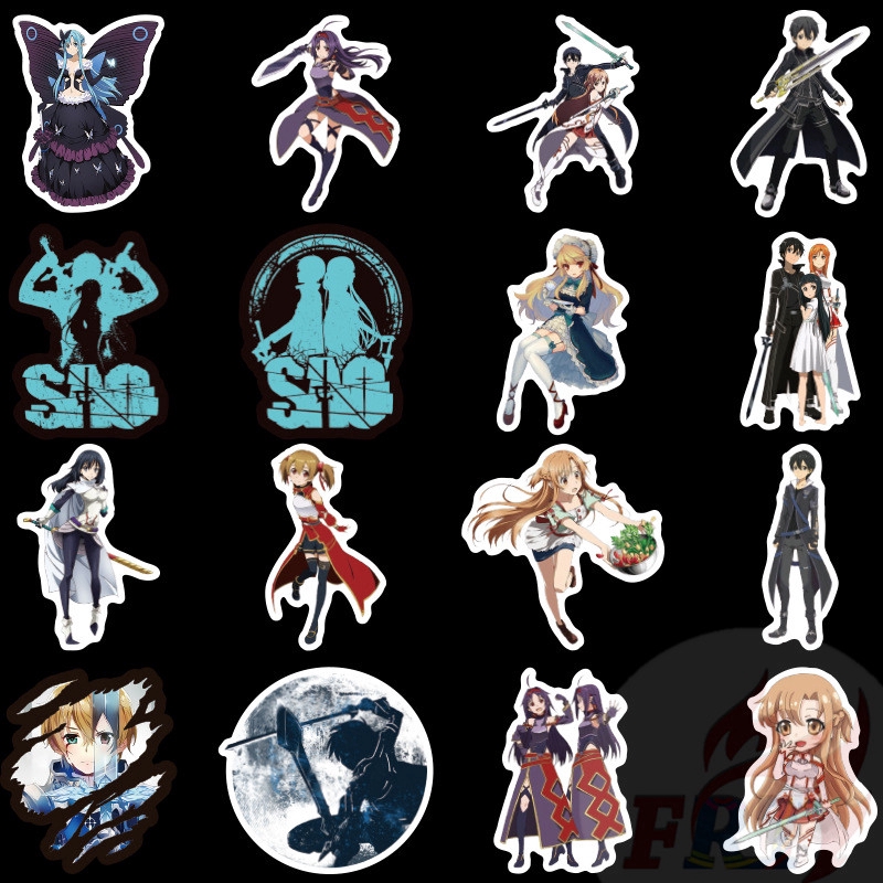 ❉ Sword Art Online - Series 01 Anime SAO Stickers ❉ 50Pcs/Set Kirigaya Kazuto Kirito Yuuki Asuna Asada Shino Mixed DIY Fashion Luggage Laptop Skateboard Doodle Decals Stickers