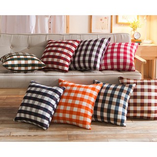 Vỏ gối vải cotton hình caro
