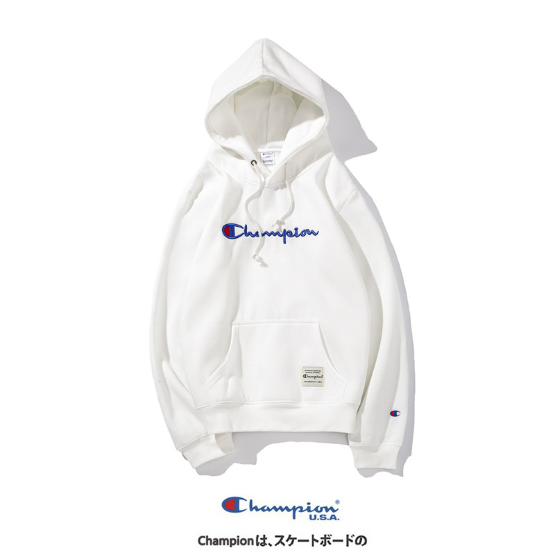 CHAMPION Men and Women Cotton Plus Velvet Long-sleeved Hooded Sweatshirt Casual Outerwear