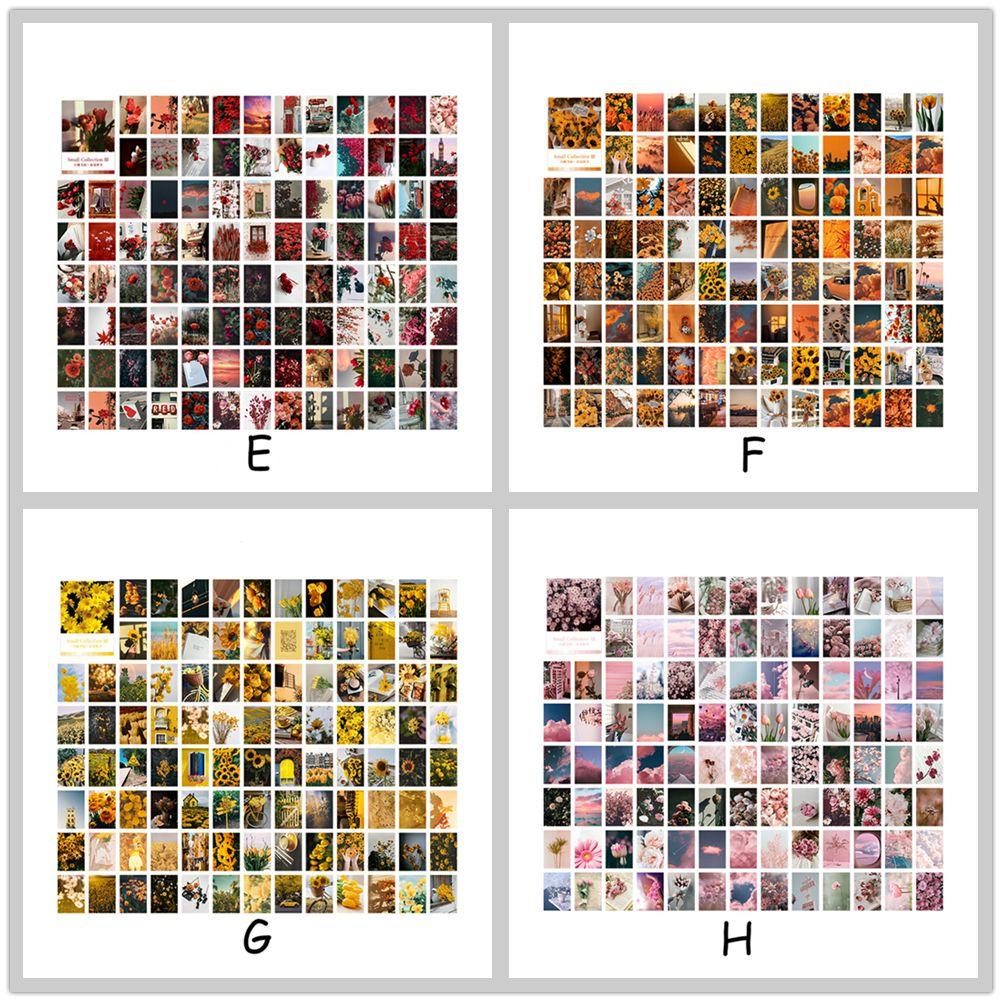 Bộ 100 Thẻ Giấy Dán Hình Hoa Thủ Công Kiểu Vintage Sáng Tạo