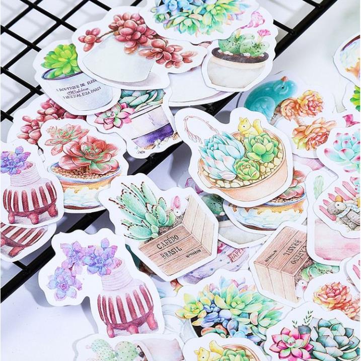 Bộ 45 Sticker Hàn Quốc hình Hoa Xinh dán trang trí E25