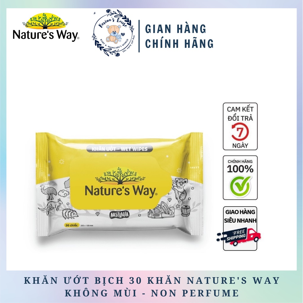 Khăn Giấy Ướt Nature's Way Không Mùi, An Toàn Cho Da Của Bé Cao Cấp