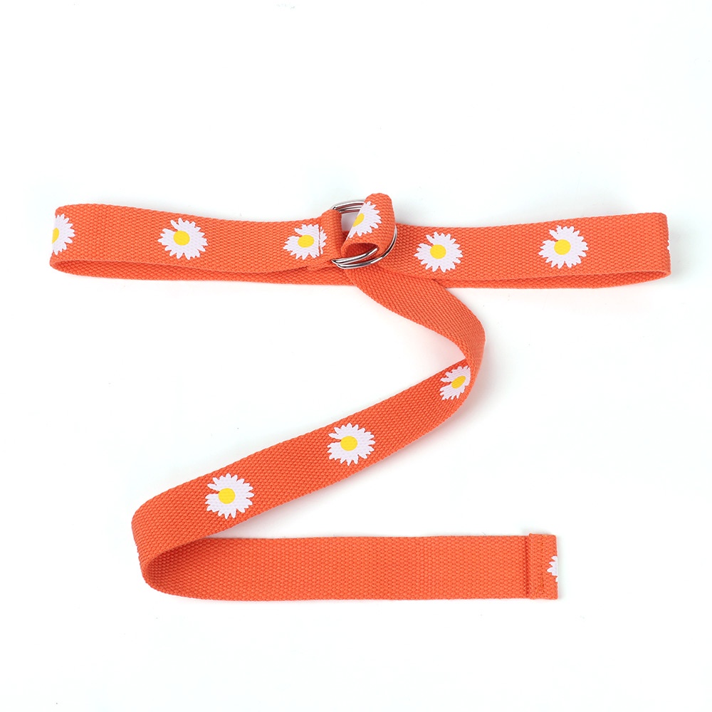 Thắt lưng MIHAN1 bằng vải canvas in họa tiết hoa cúc phong cách punk cho nam nữ