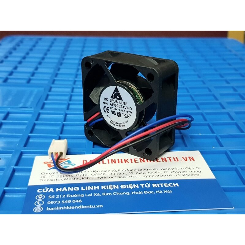 Quạt Delta, quạt tản nhiệt AFB0524VHD 24VDC 0.15A 50x50x20mm (2 dây và 3 dây)