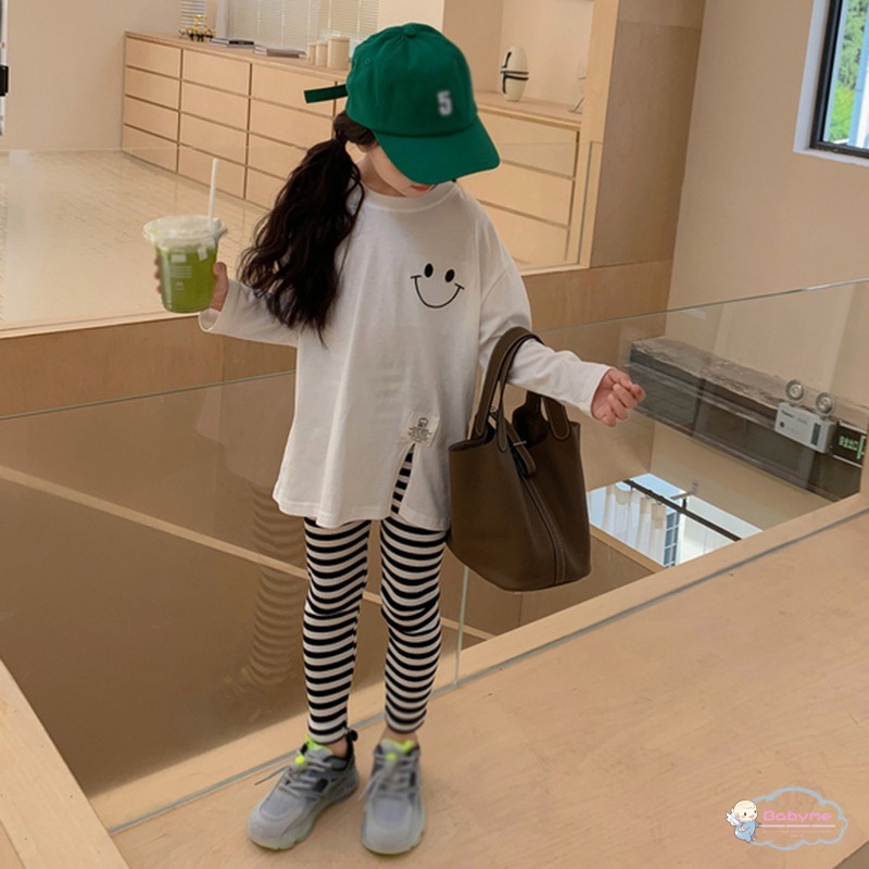 Quần Legging Thoáng Khí In Chữ Phong Cách Hàn Quốc Cho Bé Gái