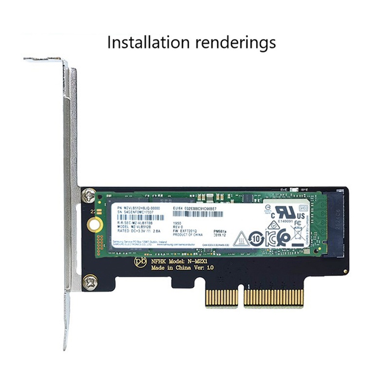 M.2 NVME SSD NGFF to PCIE 3.0 X4 Adapter PCIE M2 Riser Card Adapter