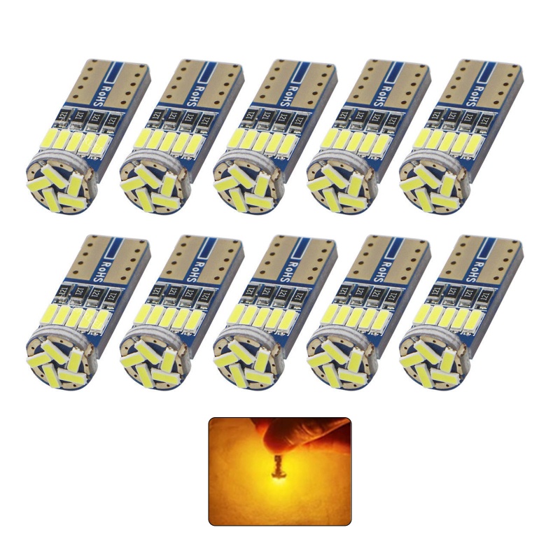 Set 10 Bóng Đèn LED T10 12V 4014 15SMD Dành Cho Ô Tô