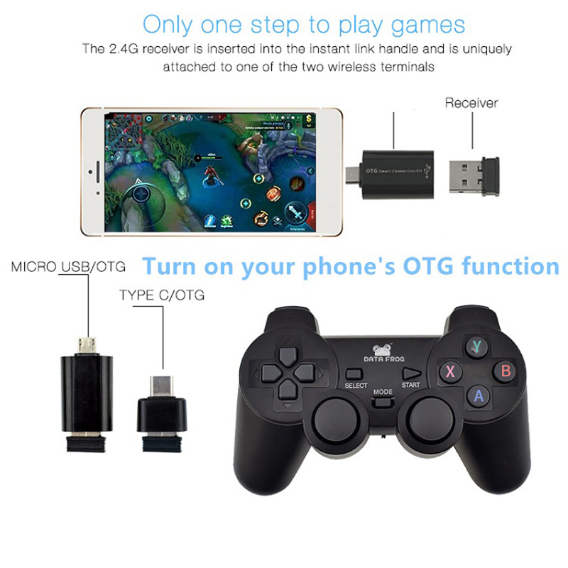 Tay Cầm Chơi Game Không Dây 2.4g 2 Người Chơi Cho Điện Thoại Android Tv Box Pcs Mln