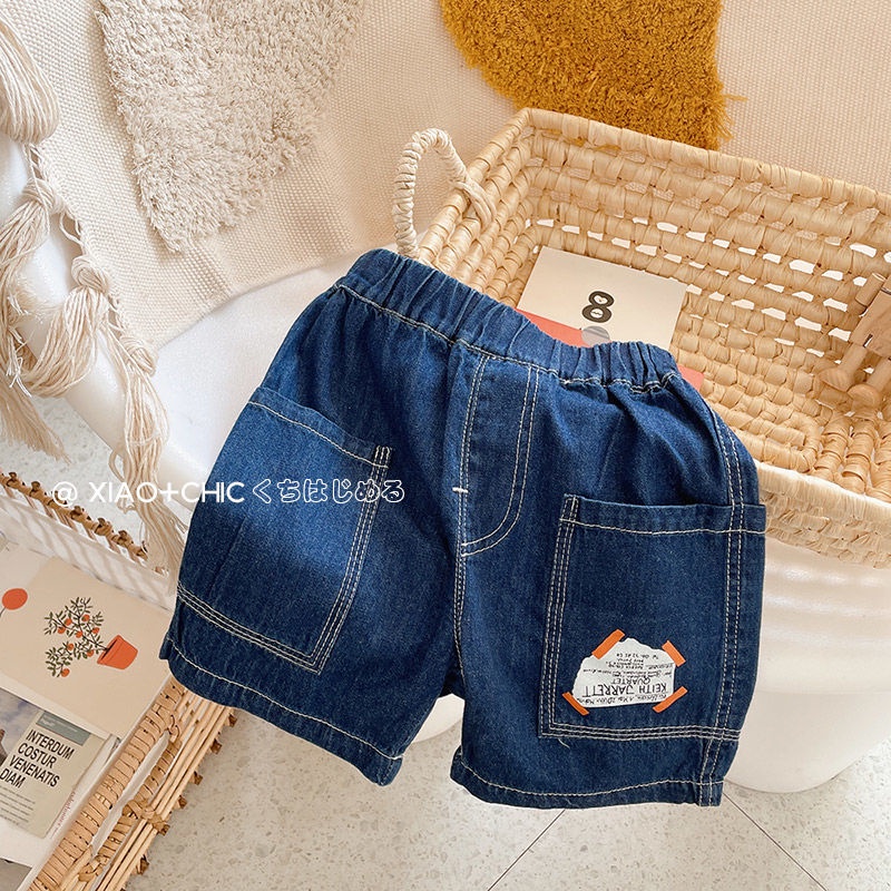 [Babycat] Hàng Có Sẵn Quần Short Jean Denim Màu Tối Phong Cách Hàn Quốc/ Nhật Bản/ Thời Trang Mùa Hè Thông Dụng Cho Bé Trai