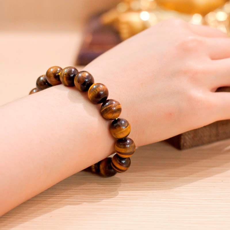 Vòng tay Phong thủy Vàng Nâu Hạt Tròn Trơn 12 mm V15-12 -SP 1