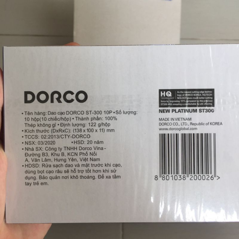 (Q1-HCM) Dao Lam Dorco Platinum ST300 Siêu Bén (Hộp 100 chiếc)