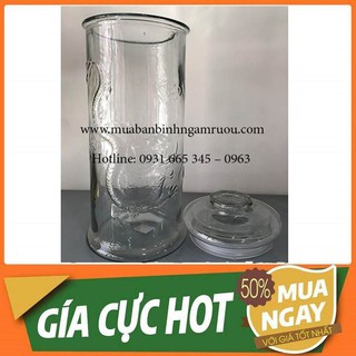 Bình ngâm sâm trụ in rồng 8 lit - hũ ngâm sâm 8 lit