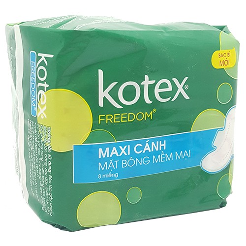Combo 8 Gói Băng Vệ Sinh Kotex Freedom Maxi Dày Có Cánh ( 8 Gói - 1 Gói 8 Miếng )
