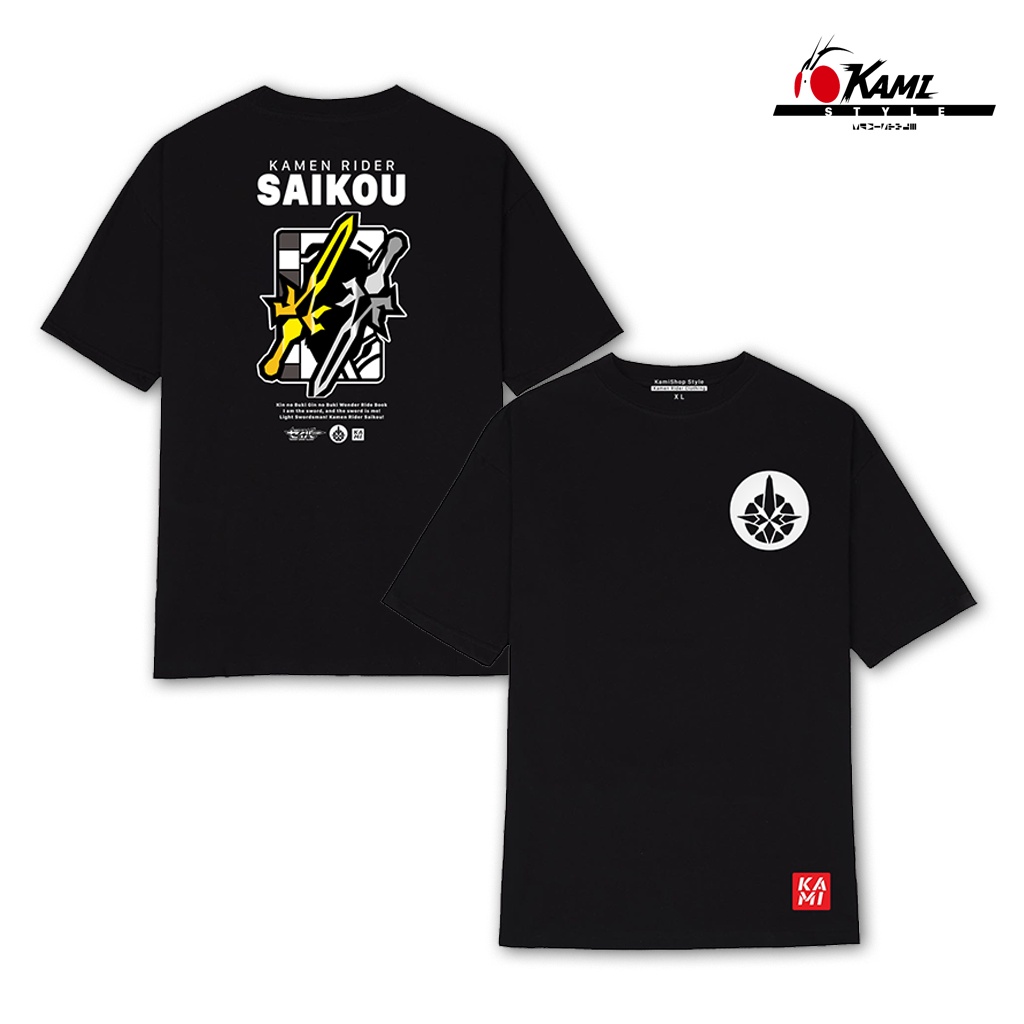Áo thun Kin No Buki Gin No Buki tay lỡ - BST Kamen Rider Saikou - Unisex Form rộng - Màu đen