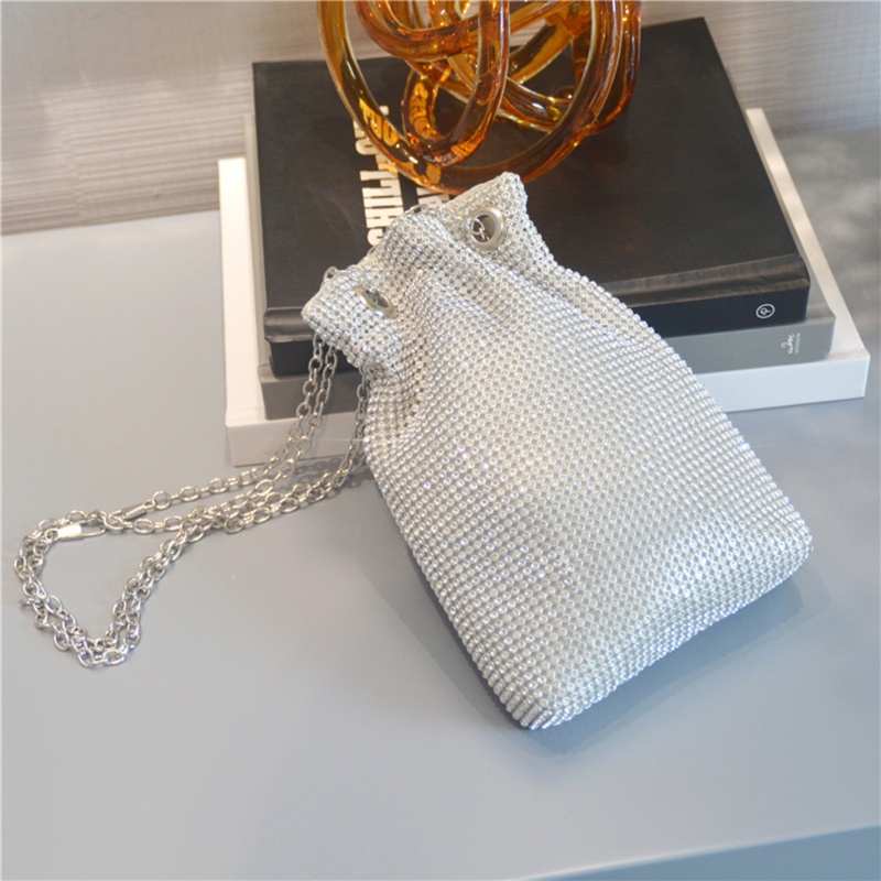 Túi Đeo Chéo Mini Đính Đá Màu Cầu Vồng Dành Cho Nữ