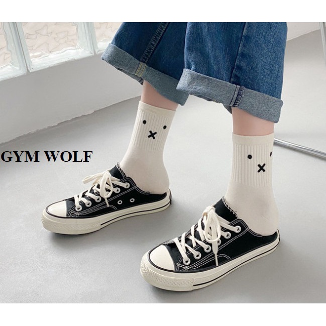 Vớ Mặt Cười cổ lửng style Hàn Quốc siêu dễ thương dành cho nữ.