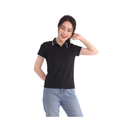 Áo phông cổ bẻ l Áo polo nam nữ áo polo đôi áo polo nhóm phối viền vải cotton co giãn thoáng mat