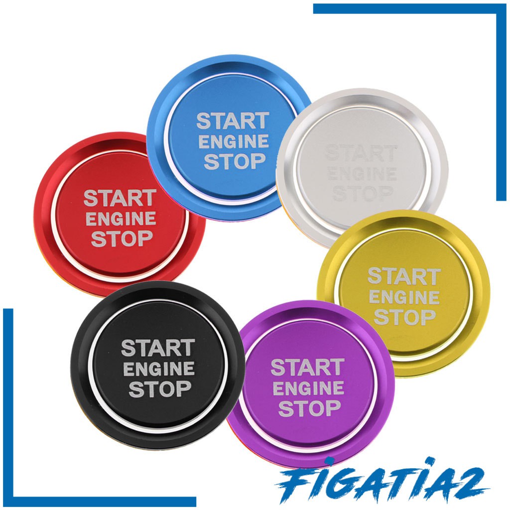 [FIGATIA2] Car Outlet Engine Push Start Stop Button Cover Cap Trim +Ring Cover Sticker Easy Installation For Audi A4 A5 B9 (Start Button Cover)