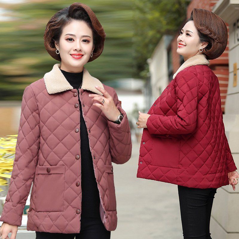 Áo khoác đệm cotton dày thời trang mùa đông mới 2020 cho phụ nữ trung niên