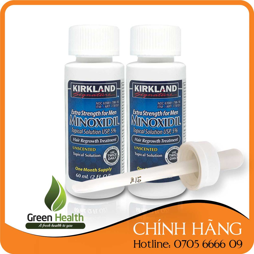 2 chai Minoxidil 5% dạng lỏng + ống bơm zin