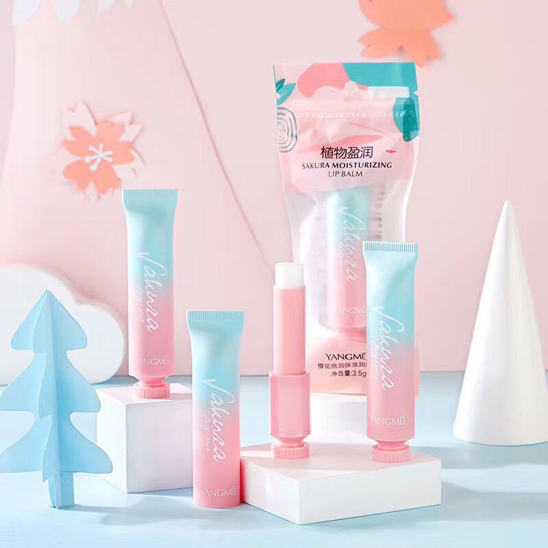 🦄 Son Dưỡng CAO CẤP SAKURA YM8870 Lipbalm mền mịn căng mộng hồng môi nội địa sỉ tốt NGỰA BEAUTY