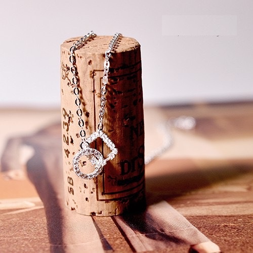Dây chuyền Necklace Square Circle D23 - vòng cổ bạc ý 925 - phụ kiện trang sức