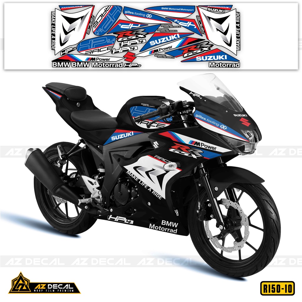 Tem Rời Xe Suzuki GSX R150 Phong Cách HP4 | GSX R150-10 | Decal PVC Chống Nước, Chống Bay Màu, Dễ Dán