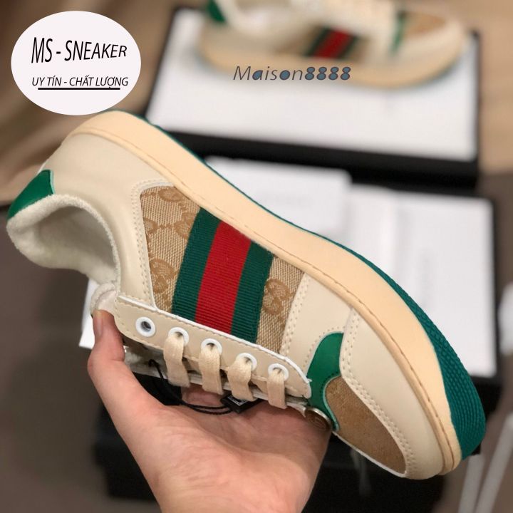 Giày Gucci sơn tùng,  Giày thể thao GG 3 vạch hàng cao cấp da thật full size 36-43 | BigBuy360 - bigbuy360.vn