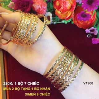 Vòng ximen nữ bản to chạm khắc đồng tiền cao cấp Nora