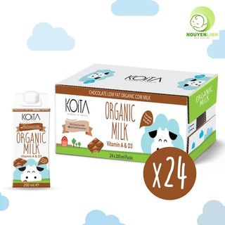 KOiTA sữa tươi hữu cơ vị socola (bò) hộp 200ml - thùng 24 hộp