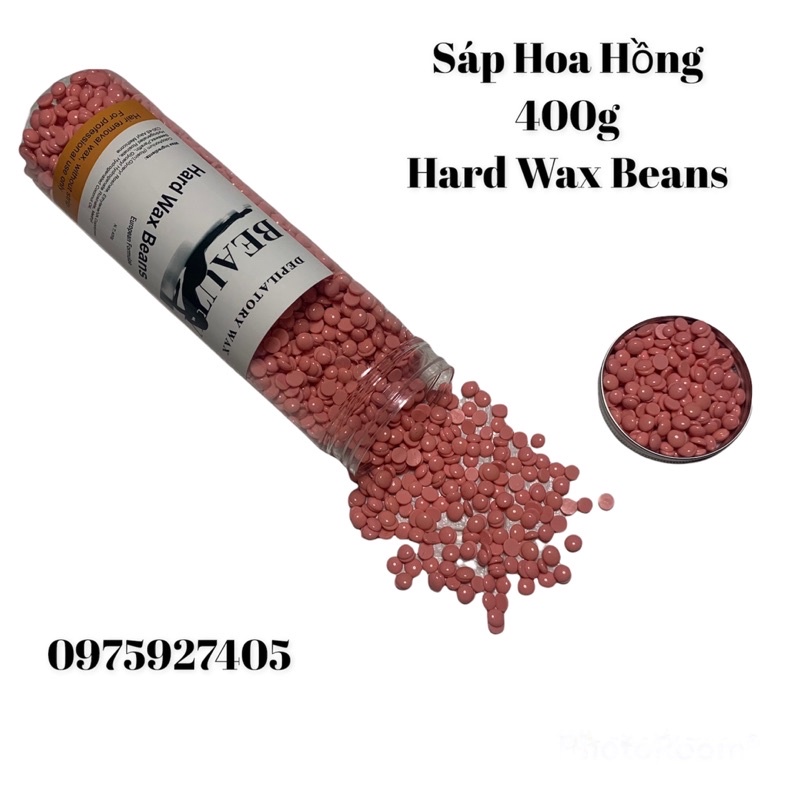 Sáp wax lông cao cấp dạng hạt đậu Hard Wax Beans đủ màu hộp 400g + tặng que gỗ