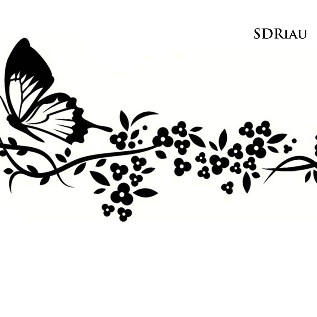 Hình Dán Trang Trí Cửa Sổ Xe Hơi Họa Tiết Hoa Và Bướm Đẹp Mắt Tiện Dụng