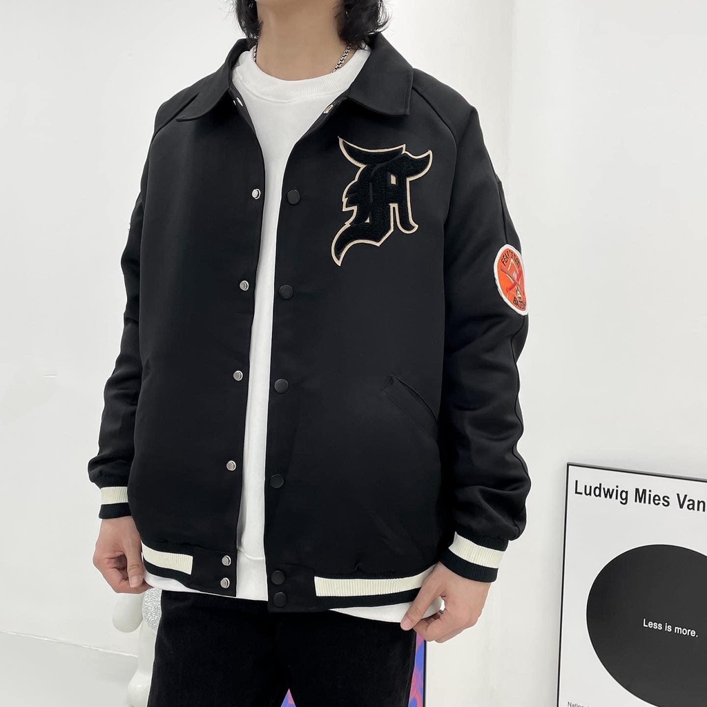 Áo Khoác Bomber fear of god Satin MANUEL Áo jacket varsity FOG Satin chất dù 2 lớp dành cho nam nữ Kun Shop