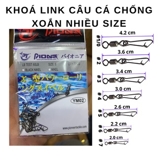 Bịch khoá link câu cá Pionner siêu bền nhiều size, móc khoá ma ní chống xoắn câu lure câu cá sông hồ câu biển giá rẻ